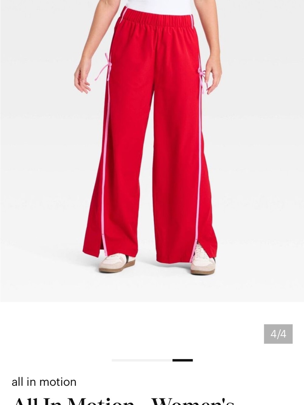 Women's All in Motion Woven High-Rise Bow Track Pants XL - Picture 3 of 3